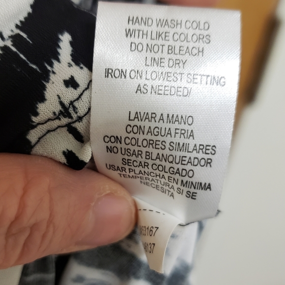 Studio one, black & white faux wrap slinky soft knee length dress, 12 - Picture 11 of 16